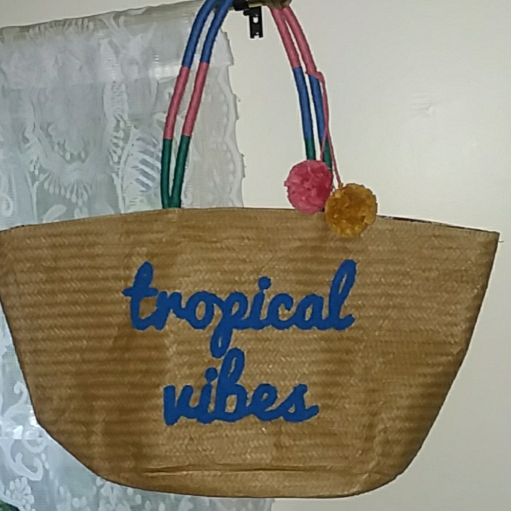 Beautiful Satin Lined Wicker Tote